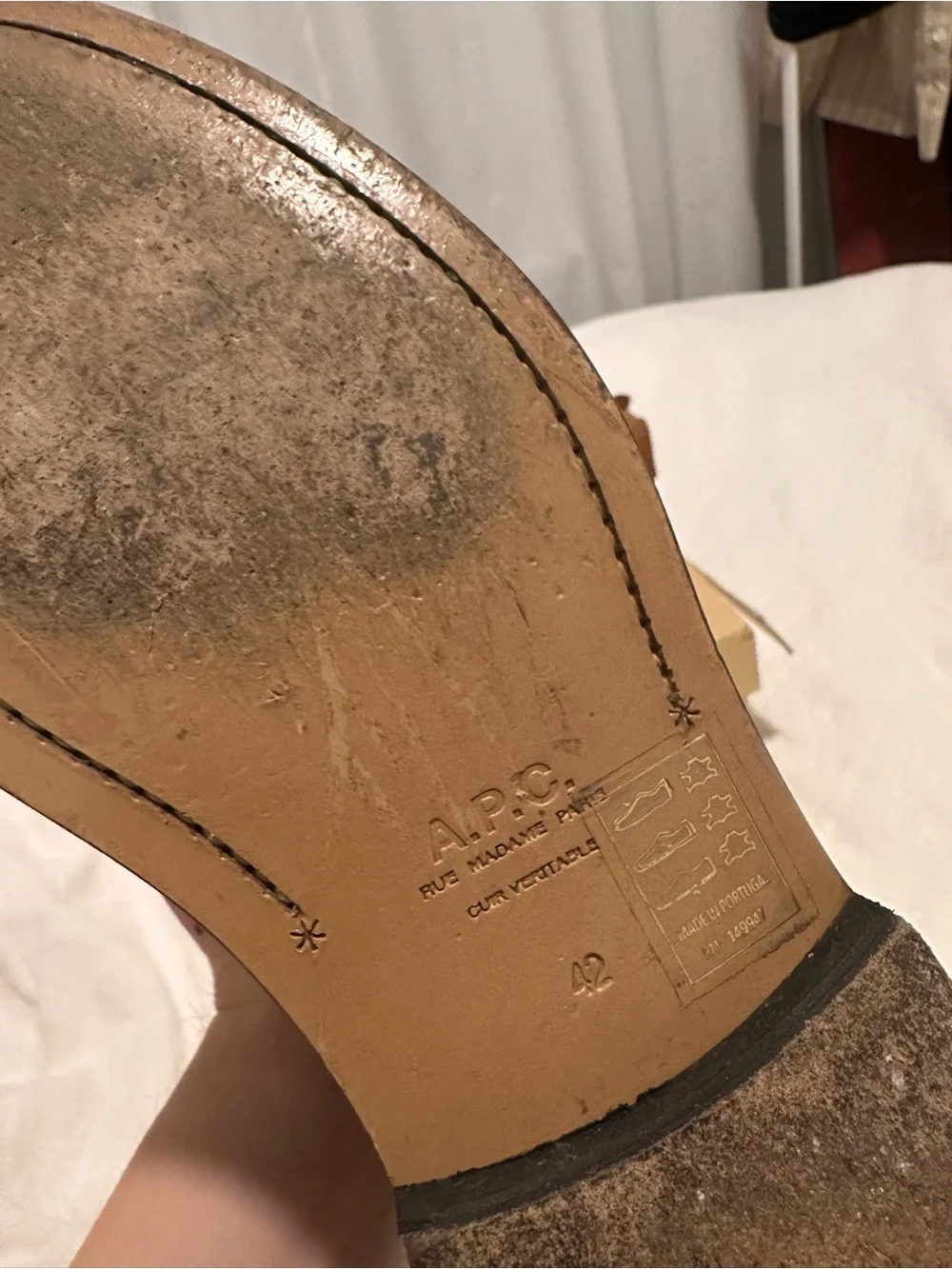 A.P.C. Men's Chukka Boots in Tan Suede
